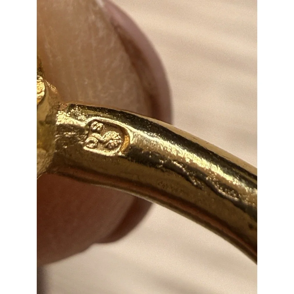 Golf Ball Cufflinks Gold Plated Steel, Dumbbell‎ Style Stamped Executive Preppy